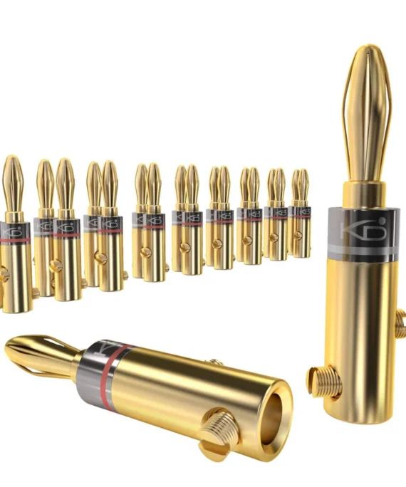 KabelDirekt 24K Gold-Plated Banana Plugs (Screw Lock)